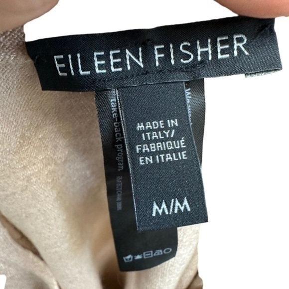 Eileen Fisher blush pink boxy semi cropped wool silk cashmere top - Picture 2 of 5